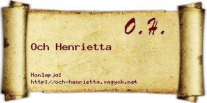 Och Henrietta névjegykártya